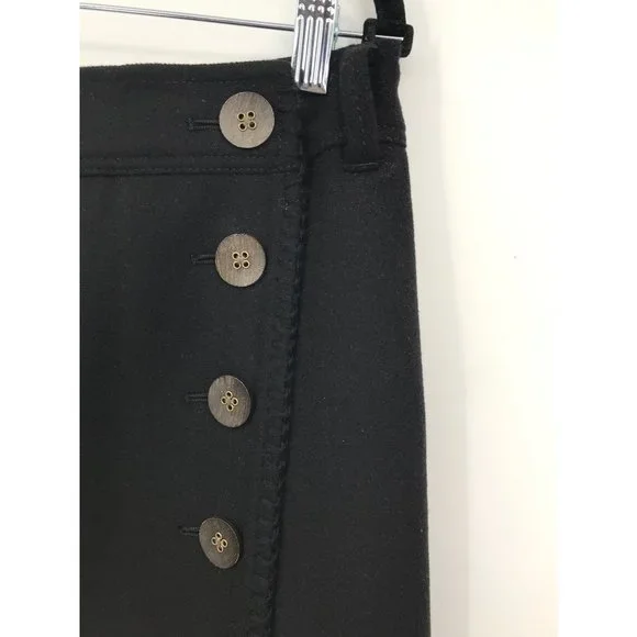 Eddie Bauer Wool Blend Maxi Wrap Skirt Black 14 Tall - Picture 3 of 6